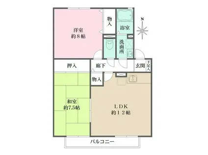 グランメールコート(2LDK/2階)の間取り写真