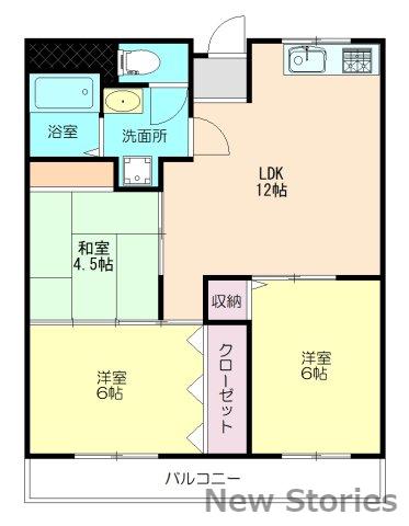 第2 サニーハイツ(3LDK/4階)の間取り写真