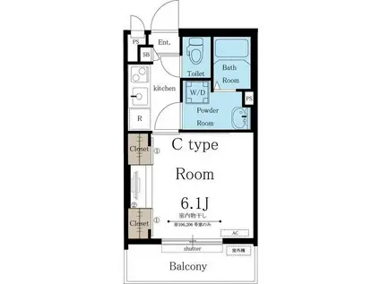 リブリ・砂田橋(1K/2階)の間取り写真