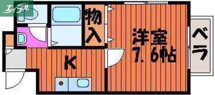 カサブランカ十日市(1K/3階)の間取り写真