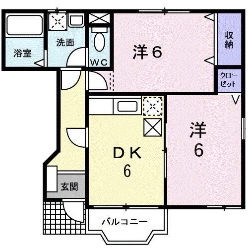 ブリーズ(2DK/1階)の間取り写真