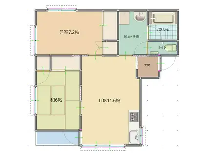 コーポテヅカ(2LDK/2階)の間取り写真