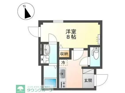 ANGE EAU(1K/1階)の間取り写真