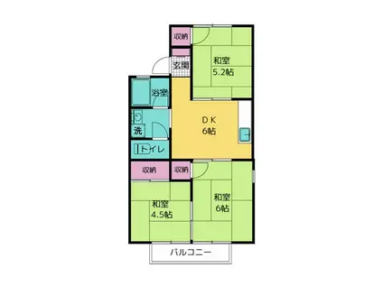 コーポラス88(3DK/2階)の間取り写真