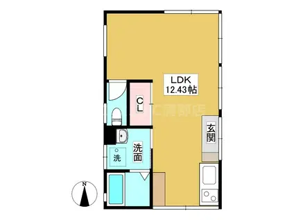 AWAZUKU TERRACE(ワンルーム/1階)の間取り写真