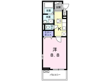 ボヌールアヴニールIII(1K/1階)の間取り写真