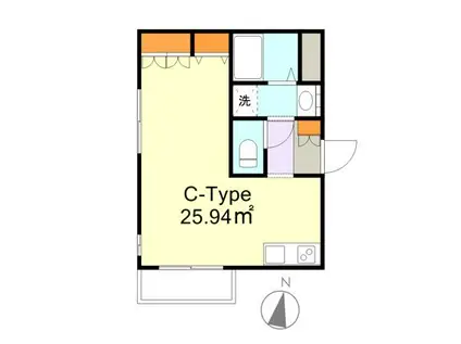 ヒューマンパレス与野(ワンルーム/3階)の間取り写真