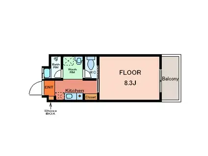 ハレカイルア(1K/2階)の間取り写真