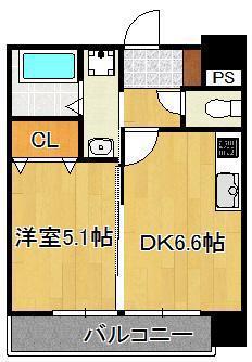 ラ・ヴェリテ鍛冶町(1DK/3階)の間取り写真