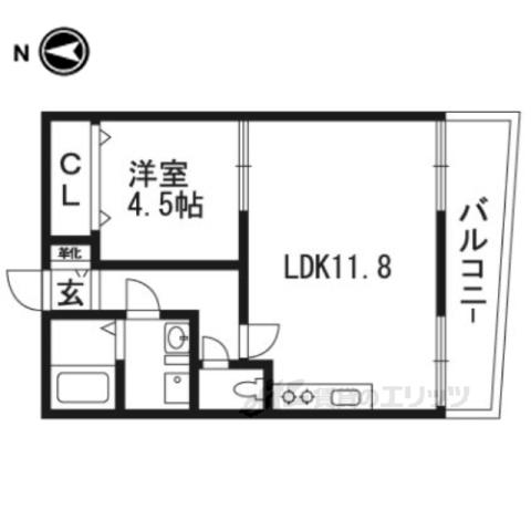 サンサンライフ大久保(1LDK/1階)の間取り写真