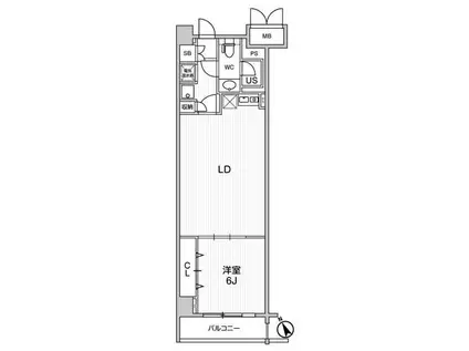六本木デュープレックスエムズ(1LDK/2階)の間取り写真
