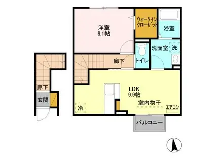 グラマードマレIX(1LDK/2階)の間取り写真