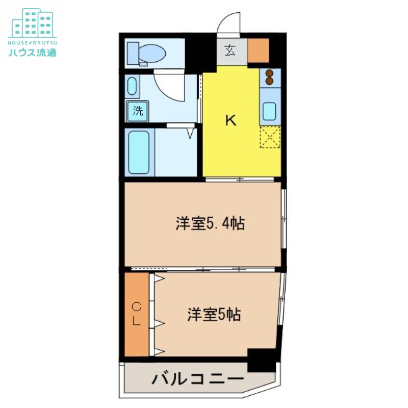 スカイコート西山(2K/7階)の間取り写真