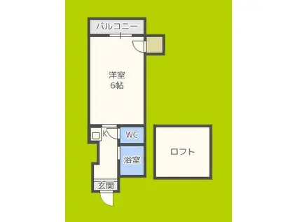 ボンジュールビル(1K/4階)の間取り写真