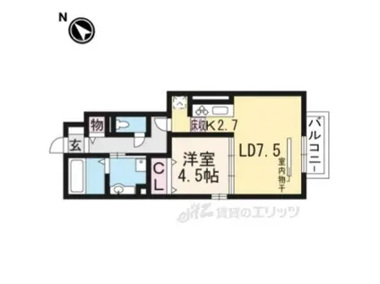 ボナールヴィーブル3(1LDK/1階)の間取り写真