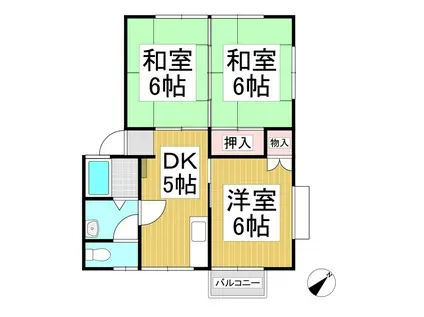 ハイツ山本(3DK/2階)の間取り写真