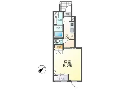 スターテラスII下岡本町アパート(1K/1階)の間取り写真