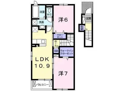レアリゼ A(2LDK/2階)の間取り写真