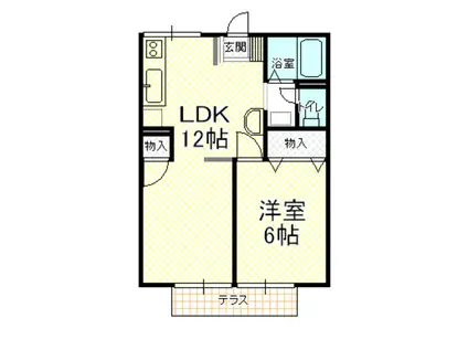 プレジール河本A(1LDK/1階)の間取り写真
