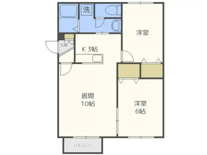 パルティールTM LSE(2LDK/2階)の間取り写真