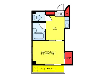 桐生第2ビル(1K/4階)の間取り写真