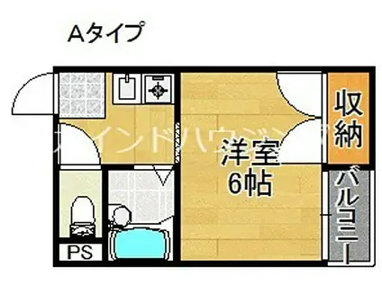 セラ北加賀屋A棟(ワンルーム/5階)の間取り写真