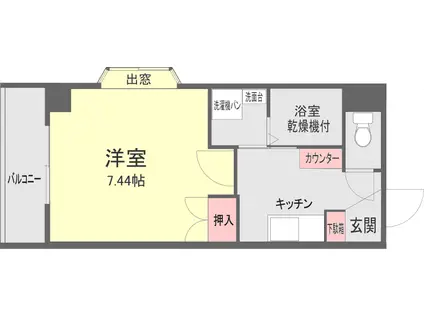 メイン石井(1K/6階)の間取り写真