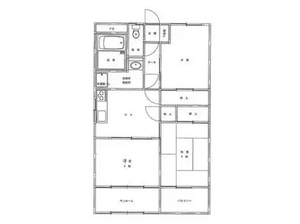 プリーザント・マキII(2LDK/1階)の間取り写真
