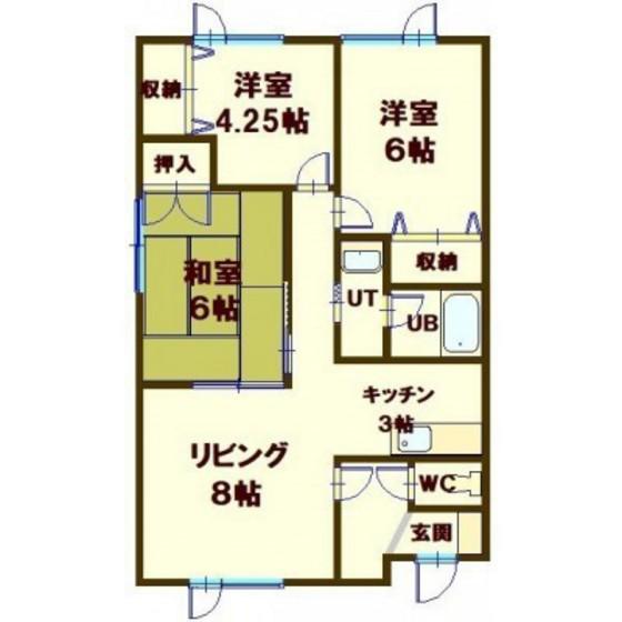 Sウイング(3LDK/1階)の間取り写真