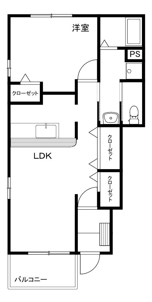 ピエ・デル・モンテII(2LDK/1階)の間取り写真