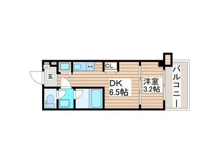 ブルーヴェル青葉通(1DK/5階)の間取り写真
