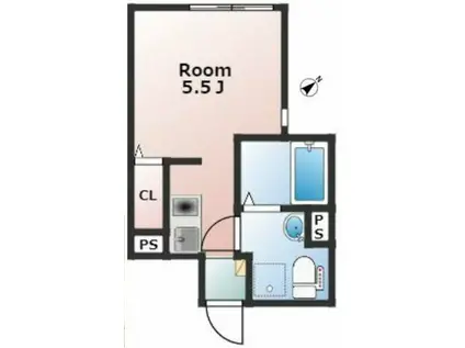 BASE上中里(ワンルーム/2階)の間取り写真