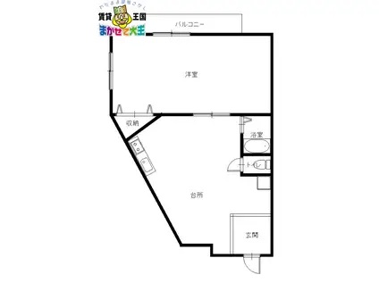 コーポ笹本(1DK/4階)の間取り写真