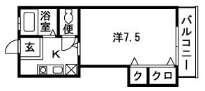 シャルム(1K/1階)の間取り写真