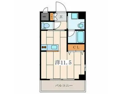 アルトベルク横浜(ワンルーム/1階)の間取り写真