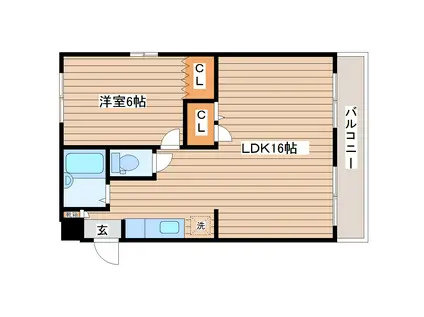 プレステージ・S(1LDK/4階)の間取り写真