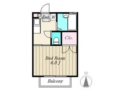 パークサイド駒沢(1K/2階)の間取り写真