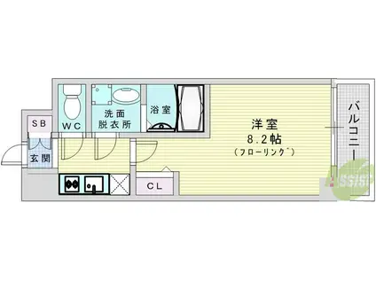 ララプレイス大阪ウエストゲート(1K/8階)の間取り写真