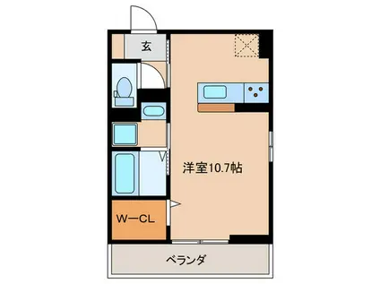 アリア西矢倉(ワンルーム/3階)の間取り写真