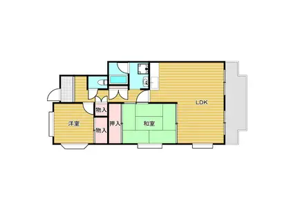 TメゾンシャルマントI(2LDK/1階)の間取り写真