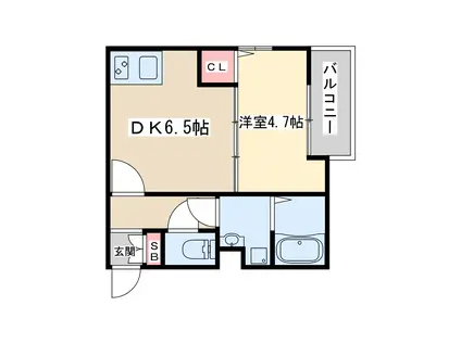 メゾンCOCO(1DK/1階)の間取り写真