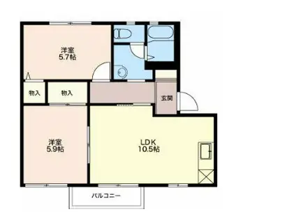 ミレニアム松崎(2LDK/2階)の間取り写真