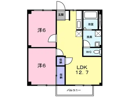 パークサイド(2LDK/2階)の間取り写真