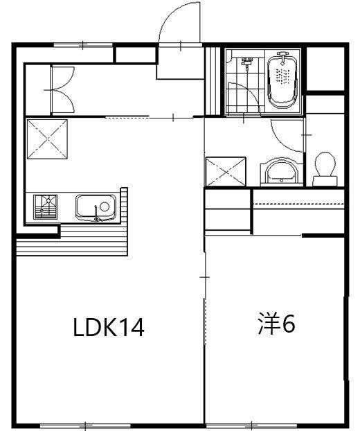 松下細島ライフ(1LDK/3階)の間取り写真