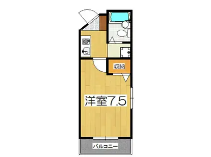 ビバ丸太町(1K/2階)の間取り写真