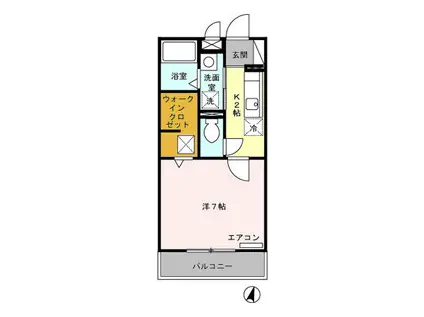 エクレール(1K/2階)の間取り写真