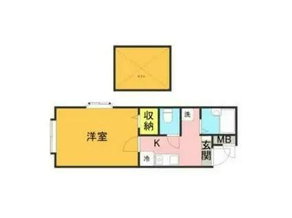 パンシオンビラ久留米(1K/1階)の間取り写真