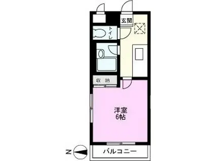 メテオール清水(1K/1階)の間取り写真