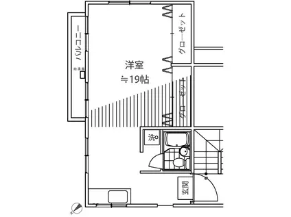 高輪マンション(ワンルーム/2階)の間取り写真