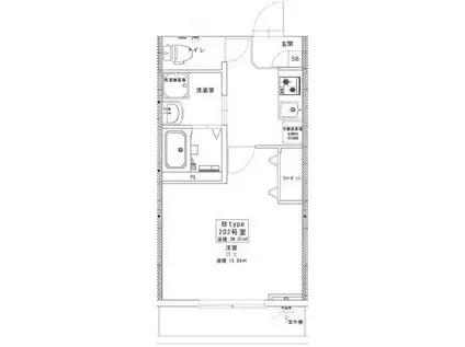 ANESIS笹野台(1K/2階)の間取り写真